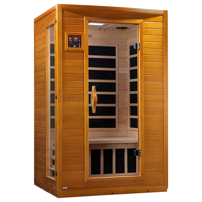 2-Person Infrared Sauna Built for Home Wellness, Canadian Hemlock Wood, Low EMF Carbon Panels, 47x42x75
