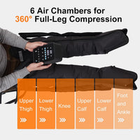 Air Compression Therapy System, Rechargeable Leg Massager, Dynamic Leg Compression Recovery Boots for Fast Recovery and Improved Circulation for Athletes (6 Chamber- L)
