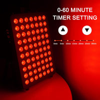 Red Light Therapy, 70 Dual Chip Red Light Therapy Panel Clinical Grade LED Device with Timer, Ideal for Body, Face, Recovery, Improve Sleep, Skin Health, 350W(Black)