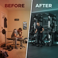 Home Gym Smith Machine Cable Crossover Weightlifting Sports Training — Before & After