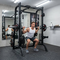 Home Gym Smith Machine Cable Crossover Weightlifting Sports Training — Lifestyle
