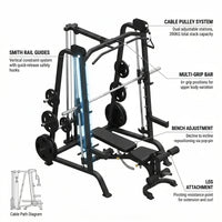 Home Gym Smith Machine Cable Crossover Weightlifting Sports Training — How It Works