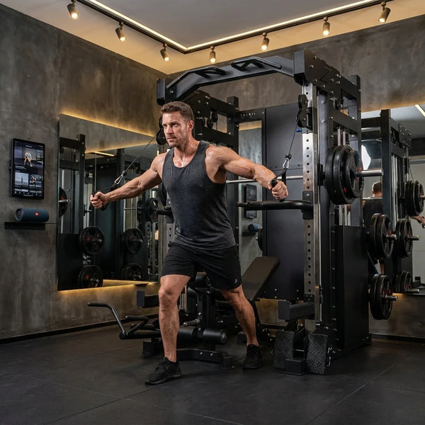 Smith Machine Cable Crossover Built for Strength Training, 390KG Weight Stack, Multi-Function Design, Home Gym